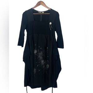 Double Jeu Paris Black Dress LagenLook